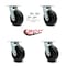 Service Caster 6 Inch Polyolefin Swivel Caster Set with Ball Bearing and Swivel Lock SCC SCC-30CS620-POB-BSL-4 - alternate 3